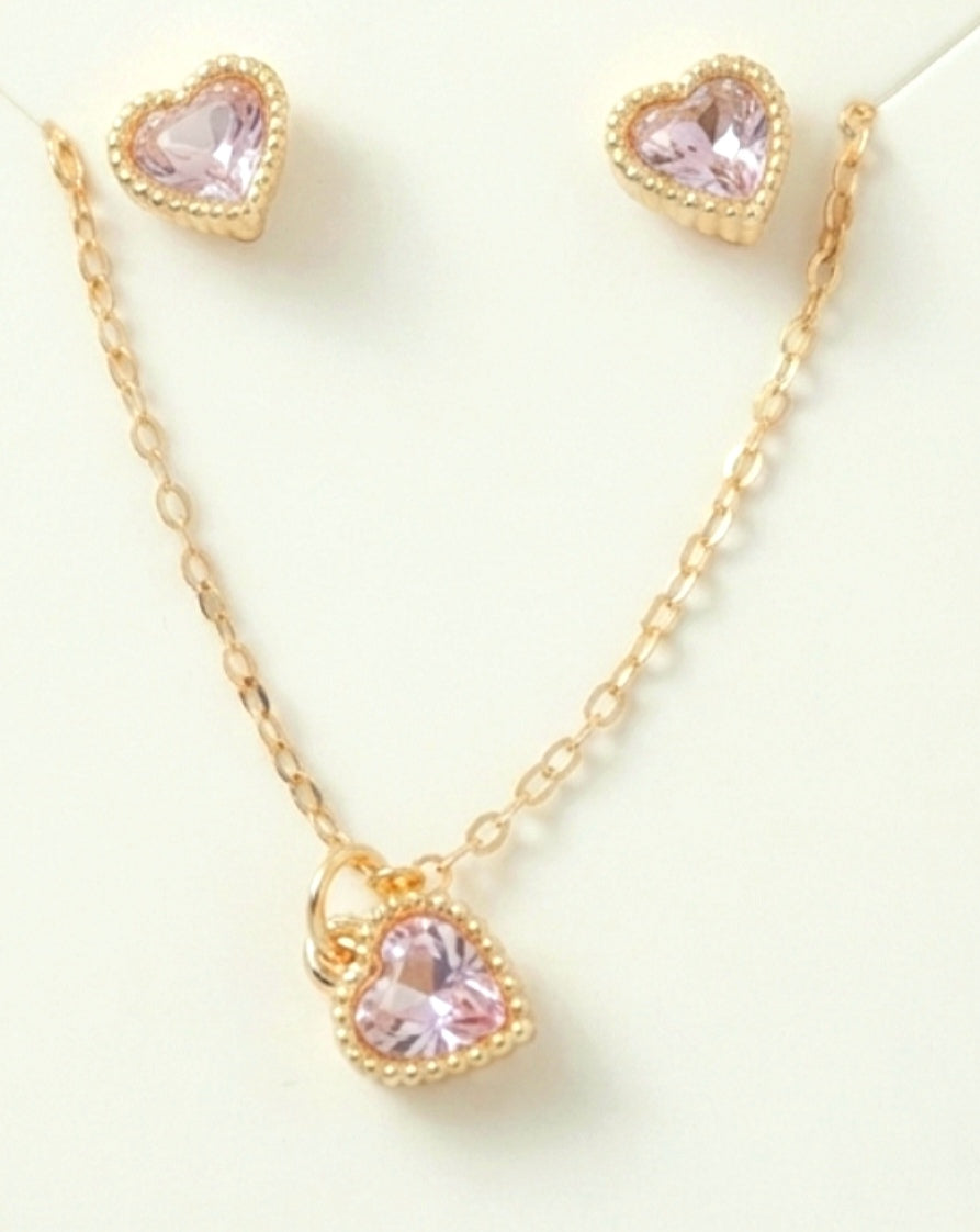 Set de Corazón Rosado Brillante