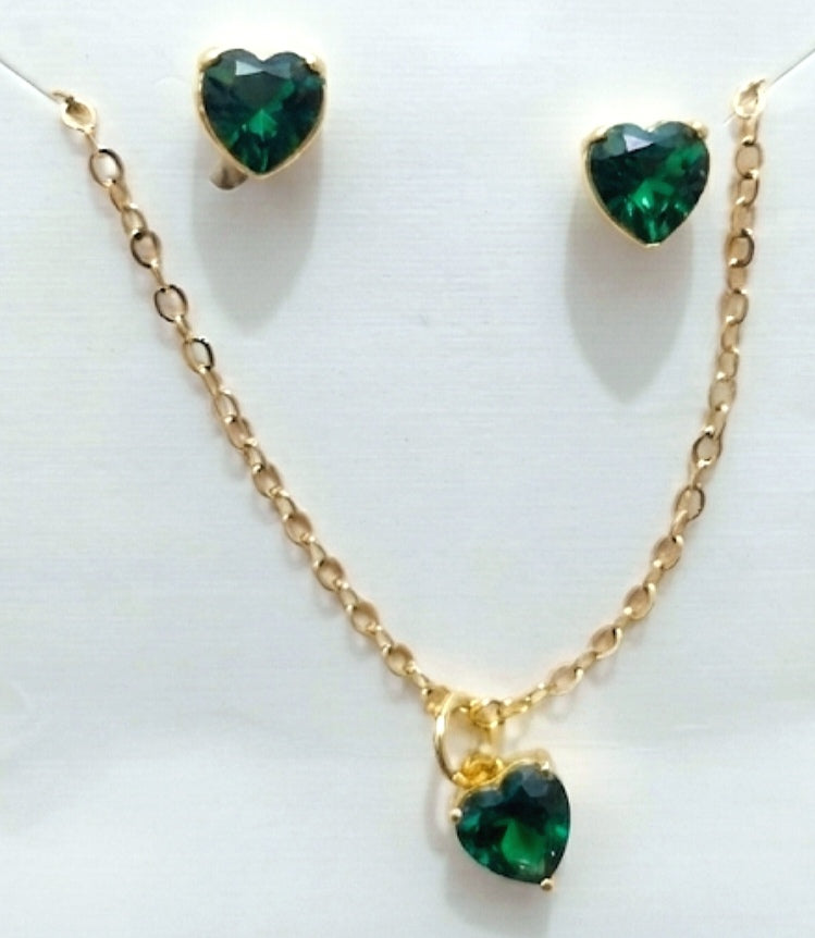 Set de mini corazón verde