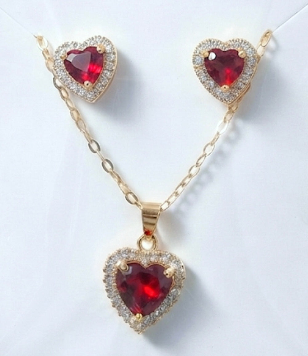 Set Corazón Halo Rojo